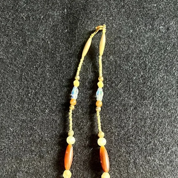 Distinctive Beaded Necklace with Bear Totem Fetish and Painted Pendant - Picture 2 of 8